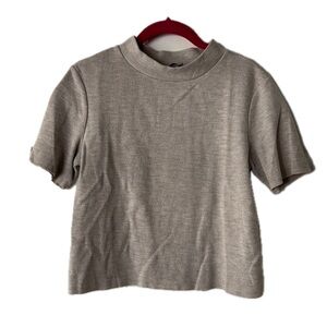 Zara cream crop top with high neck